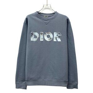 DIOR X DANIEL ARSHAM Blue Cotton Sweatshirt With Eroded Logo Print Size S